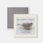 Niedlicher Sparrow Bird Foto Bibel Verse Simple Ta Magnet (Vorderseite/Rückseite)