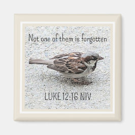 Niedlicher Sparrow Bird Foto Bibel Verse Simple Ta Magnet