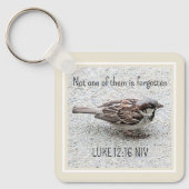 Niedlicher Sparrow Bird Foto Bibel Verse Simple Ta Schlüsselanhänger (Vorderseite)