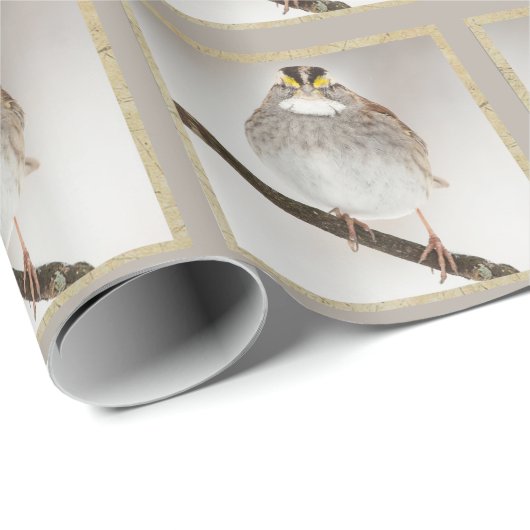 Niedlicher Sparrow Geschenkpapier (Rolleneckpunkt)