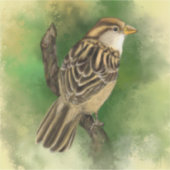 Niedlicher Sparrow-Sticker Aufkleber (Vorderseite)