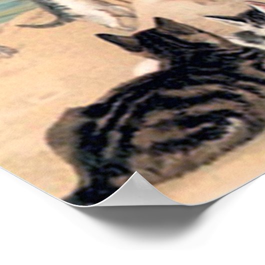 Niedlicher Spaß am Strand Poster (Ecke)