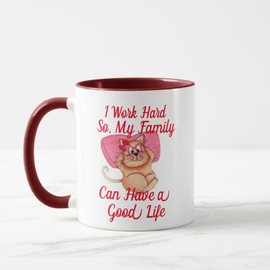 Niedlicher Spaß Anpassbar Adorable Funny Cat Vater Tasse (Links)