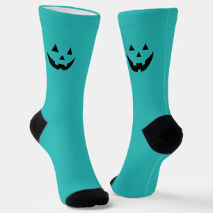 Niedlicher Spaß aquamarine Kürbis Kürbislaterne Ha Socken