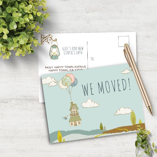 Niedlicher Spaß | Balloon House Ankündigungspostkarte