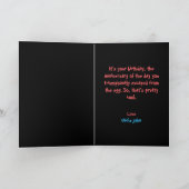 Niedlicher Spaß Black Funny Chicken & Cake zum Geb Karte (Innenseite)