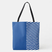 Niedlicher Spaß Blau und Weiß mit Streifen Tasche (Vorderseite)