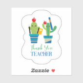 Niedlicher Spaß Cactus danke Ihnen Lehrer Vinyl St Aufkleber (Blatt)