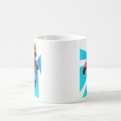 Niedlicher Spaß Cat Snowboarder Spieler Snowboarde Kaffeetasse (Mittel)