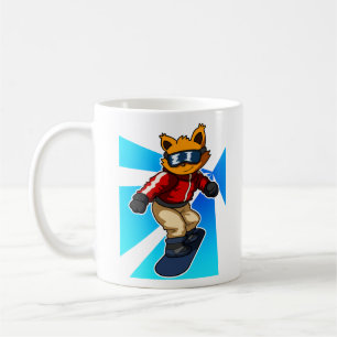Niedlicher Spaß Cat Snowboarder Spieler Snowboarde Kaffeetasse