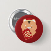 Niedlicher Spaß chinesisches Neujahr Button (Vorne & Hinten)