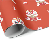 Niedlicher Spaß chinesisches Neujahr Geschenkpapier (Rolleneckpunkt)