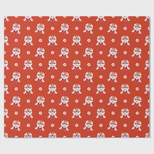 Niedlicher Spaß chinesisches Neujahr Geschenkpapier (Flach)