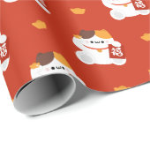 Niedlicher Spaß chinesisches Neujahr Geschenkpapier (Rolleneckpunkt)