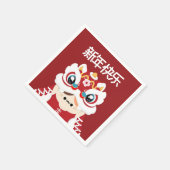 Niedlicher Spaß chinesisches Neujahr Serviette (Ecke)