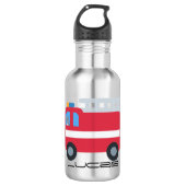 Niedlicher Spaß Dinosaurier treiben Motor zurück z Edelstahlflasche (Vorderseite)