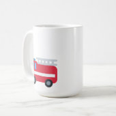 Niedlicher Spaß Dinosaurier treiben Motor zurück z Kaffeetasse (Vorderseite Links)