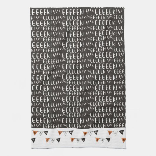 Niedlicher Spaß Eeek Boo Banner Halloween Geschirrtuch (Vertikal)