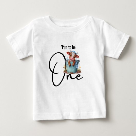 Niedlicher Spaß, eine Kuh in einem Eimer Personali Baby T-shirt (Vorderseite)
