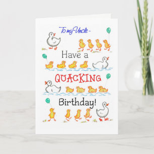 Niedlicher Spaß-Entlein Quacking Geburtstag, für Karte
