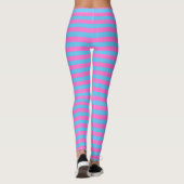 Niedlicher Spaß farbenfroh rosa und blau gestreift Leggings (Rückseite)