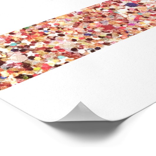 Niedlicher Spaß Farbenfrohe Confetti Poster (Ecke)