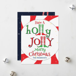 Niedlicher Spaß Festive Holly Jolly Merry Weihnach Feiertagskarte