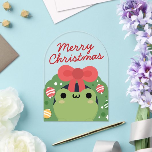 Niedlicher Spaß frohe Weihnachten Acryleinladungen (Insitu (Hochzeit))