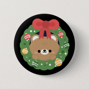 Niedlicher Spaß frohe Weihnachten Button