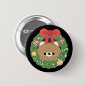Niedlicher Spaß frohe Weihnachten Button (Vorne & Hinten)