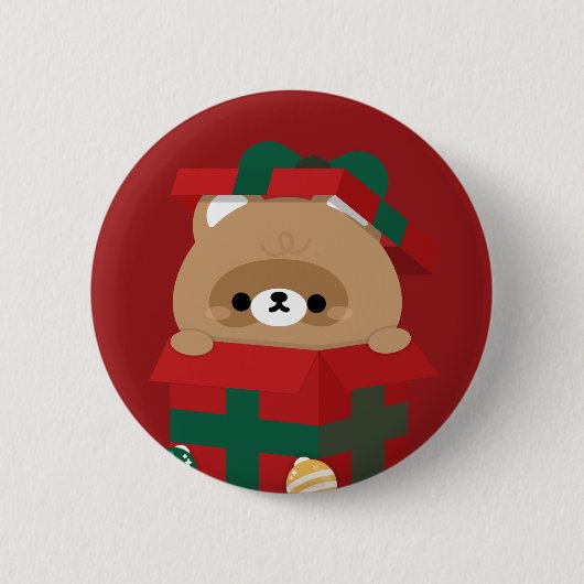 Niedlicher Spaß frohe Weihnachten Button (Vorderseite)