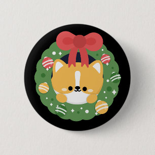 Niedlicher Spaß frohe Weihnachten Button