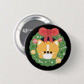 Niedlicher Spaß frohe Weihnachten Button (Vorne & Hinten)