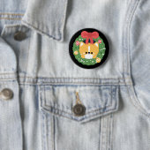 Niedlicher Spaß frohe Weihnachten Button (Beispiel)
