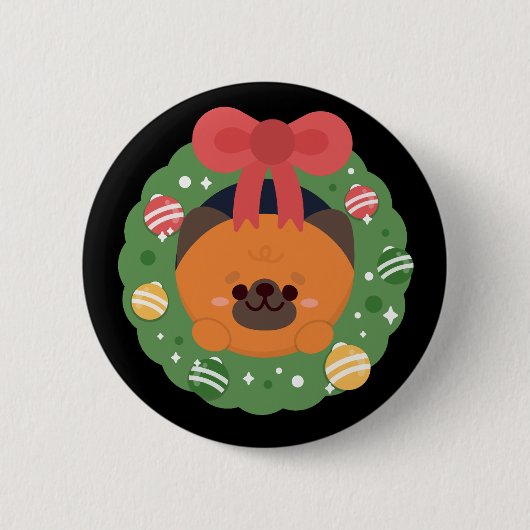 Niedlicher Spaß frohe Weihnachten Button (Vorderseite)
