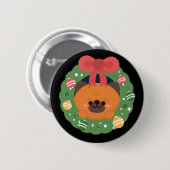 Niedlicher Spaß frohe Weihnachten Button (Vorne & Hinten)