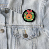 Niedlicher Spaß frohe Weihnachten Button (Beispiel)
