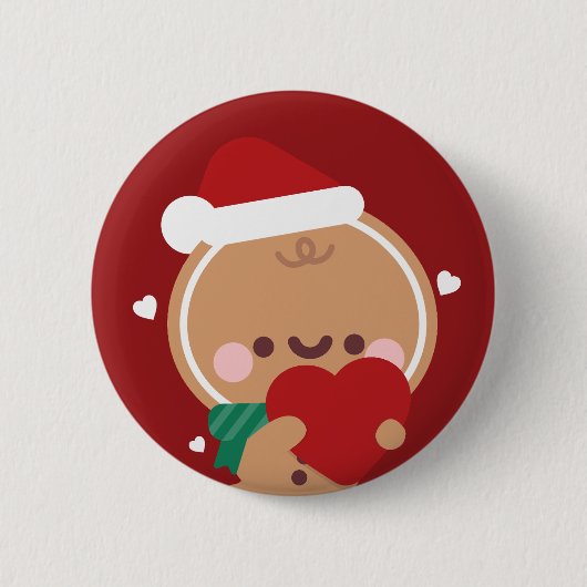 Niedlicher Spaß frohe Weihnachten Button (Vorderseite)