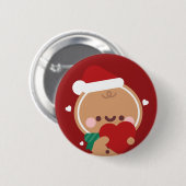 Niedlicher Spaß frohe Weihnachten Button (Vorne & Hinten)