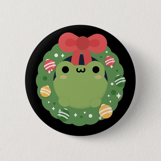 Niedlicher Spaß frohe Weihnachten Button (Vorderseite)