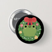 Niedlicher Spaß frohe Weihnachten Button (Vorne & Hinten)