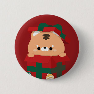 Niedlicher Spaß frohe Weihnachten Button
