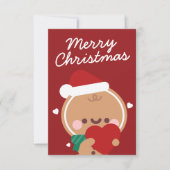 Niedlicher Spaß frohe Weihnachten Dankeskarte (Vorderseite)