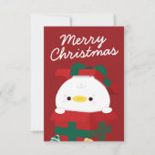 Niedlicher Spaß frohe Weihnachten Dankeskarte (Vorderseite)