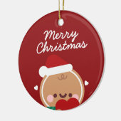 Niedlicher Spaß frohe Weihnachten Keramik Ornament (Links)