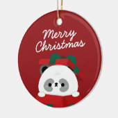 Niedlicher Spaß frohe Weihnachten Keramik Ornament (Links)