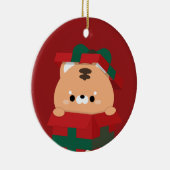 Niedlicher Spaß frohe Weihnachten Keramik Ornament (Rechts)