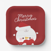 Niedlicher Spaß frohe Weihnachten Pappteller (Vorderseite)
