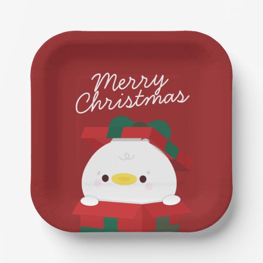 Niedlicher Spaß frohe Weihnachten Pappteller (Vorderseite)