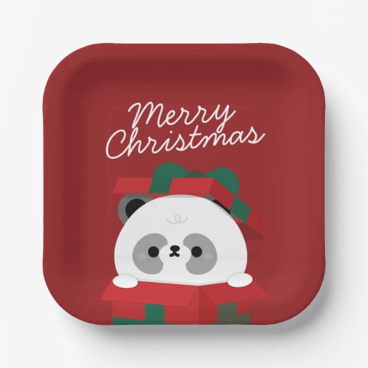 Niedlicher Spaß frohe Weihnachten Pappteller (Vorderseite)